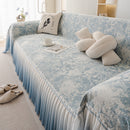 French Chic Style Ruffle Rose Cover Throw for Sofas, Decorative Sectional Covers