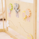 Wooden Baby Playpen with Mirror & Whiteboard Panel – Foldable 63" x 63" Montessori Sensory Play Yard