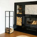 Modern Indoor Log Holder for Fireplace Storage