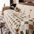 Boho Geometric Sofa Slipcovers Chenille Scratch Resistant Couch Protective Covers