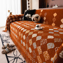 Boho Geometric Sofa Slipcovers Chenille Scratch Resistant Couch Protective Covers