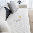 Geometric Textured Couch Slipcover Protector Non-Slip Ice Silk Sofa Cover for Couch