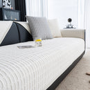 Geometric Textured Couch Slipcover Protector Non-Slip Ice Silk Sofa Cover for Couch