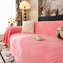 Plush Fleece Washable Sofa Throw Blanket, Soft & Cozy Furniture Protector for Couch