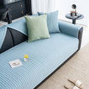 Geometric Textured Couch Slipcover Protector Non-Slip Ice Silk Sofa Cover for Couch