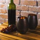 Black Swirl Stemless Wine Glasses