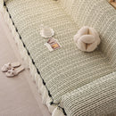 Ruffled Sofa Cover with Bowknot Decor, French Country Style Skirted Couch Slipcover