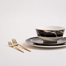 Libra Black Marble Plates