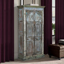 Ranch Style Antique Arched Door Repurposed Tall Teak Wood  Armoire