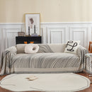 Chenille Striped Sofa Throw Blanket, Furniture Throw Covers Living Room Couch Cover