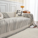 Chenille Striped Sofa Throw Blanket, Furniture Throw Covers Living Room Couch Cover