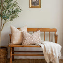 Nina Floral Block Printed Pillow Cover | Brown | Lumbar