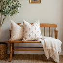 Luana Floral Block Printed Pillow Cover | Beige/Brown