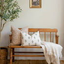 Mia Floral Block Printed Pillow Cover | Forest Green | Lumbar
