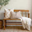 Nina Floral Block Printed Pillow Cover | Brown | Lumbar