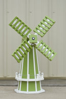 30" Octagon, Decorative, Spinning Poly Dutch Windmill (Lime Green/White)