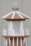 39" Octagon, Solar and Electric Powered  Poly Lawn Lighthouses, Carmel/white trim
