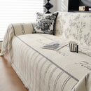 Chenille Striped Floral Couch Cover Sofa Slipcover for Most Shape Sofas, Reversible Sofa Throw Cover