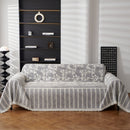Chenille Striped Floral Couch Cover Sofa Slipcover for Most Shape Sofas, Reversible Sofa Throw Cover