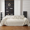 Chenille Striped Floral Couch Cover Sofa Slipcover for Most Shape Sofas, Reversible Sofa Throw Cover