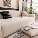 High Stretch Wheat Ear Embossed Textured Couch Slipcover, Water Repellent Sofa Cover