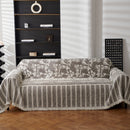 Chenille Striped Floral Couch Cover Sofa Slipcover for Most Shape Sofas, Reversible Sofa Throw Cover