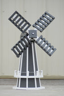 30" Octagon, Decorative, Spinning Poly Dutch Windmill (Gray/White)