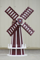 30" Octagon, Decorative, Spinning Poly Dutch Windmill (Cherry/White)