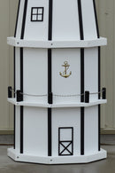 6 ft. Octagon Solar and Electric Powered Poly Lighthouse White and Black