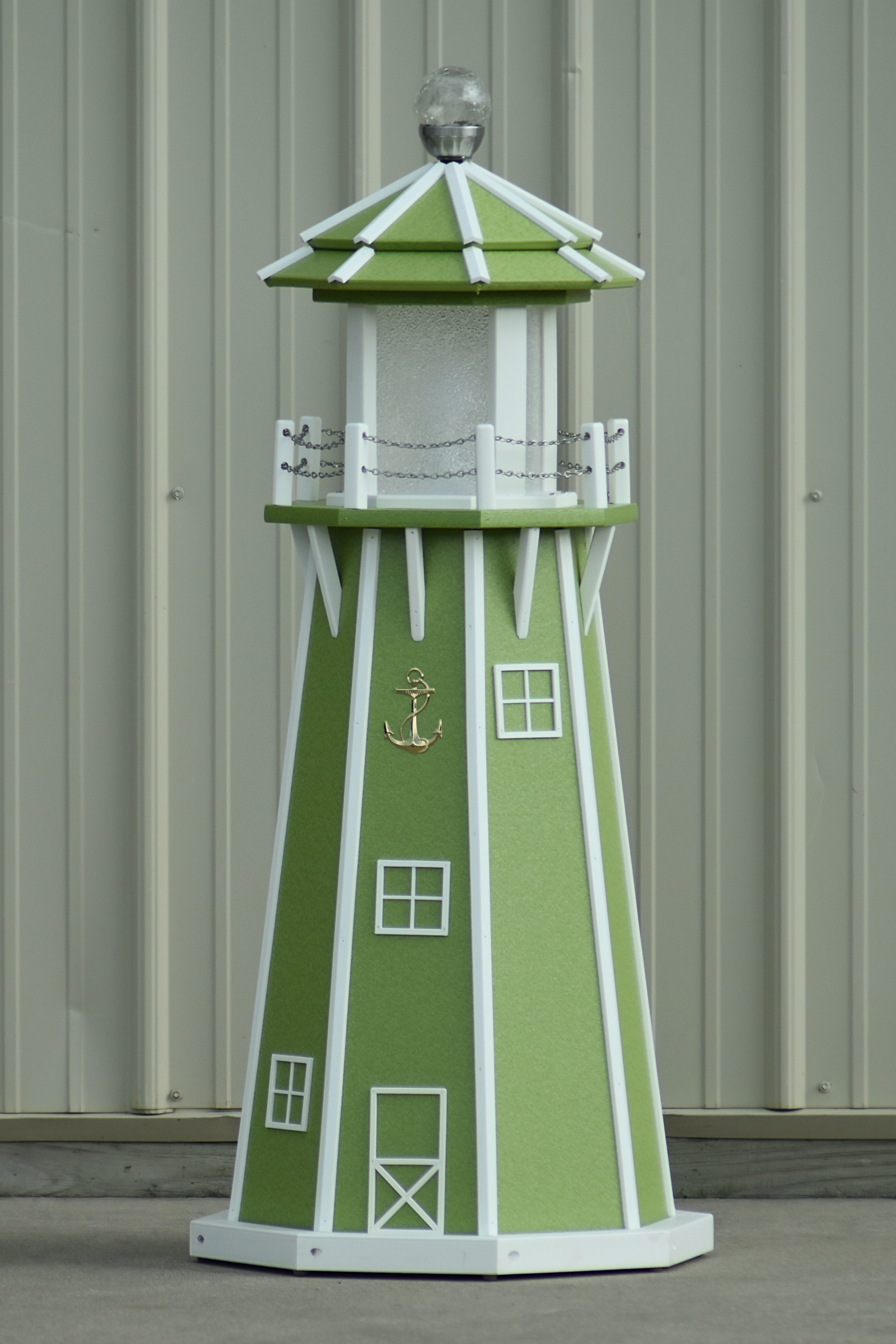 4 ft. Octagon Solar and Electric Powered Poly Garden Lighthouses Lime