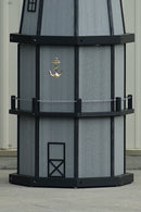 6 ft. Octagon Solar and Electric Powered Poly Lighthouse Driftwood Gray with Black trim