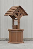 4 ft. Poly Wishing Well with Planter Bucket, Antique Mahogany