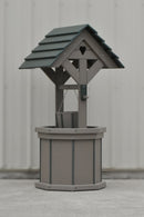 4 ft. Poly Wishing Well with Planter Bucket, Clay and Green