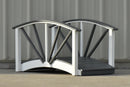 Poly Ornamental 3' Landscape Bridge, Gray/White