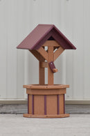 2 ft. Poly Wishing Well Flower Planter, (Caramel/Cherry)