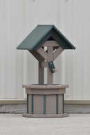 2 ft. Poly Wishing Well Flower Planter, (Weathered Wood/Green)