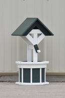 2 ft. Poly Wishing Well Flower Planter, (Green/White)