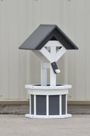 2 ft. Poly Wishing Well Planter, (Gray/White)