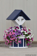 2 ft. Poly Wishing Well Planter, (Patriot Blue/White)