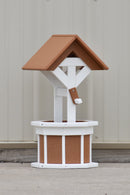 2 ft. Poly Wishing Well Planter, (Caramel/White)