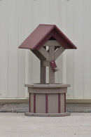 2 ft. Poly Wishing Well Flower Planter, (Weathered Wood/Cherry)