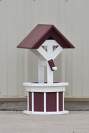 2 ft. Poly Wishing Well Planter, (Cherry/White)