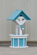 2 ft. Poly Wishing Well Planter, (Aruba Blue/White)