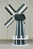 30" Octagon, Decorative, Spinning Poly Dutch Windmill (Green/White)