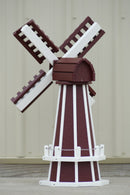 30" Octagon, Decorative, Spinning Poly Dutch Windmill (Cherry/White)