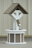 2 ft. Poly Wishing Well Planter, (Weathered Wood/White)