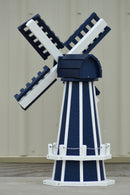 30" Octagon, Decorative, Spinning Poly Dutch Windmill (Patriot Blue/White)
