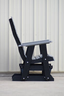 Poly Straight Back Lumbar Support Glider RockerDriftwood Gray/Black