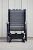 Poly Straight Back Lumbar Support Glider RockerDriftwood Gray/Black