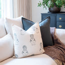 Devi Floral Block Printed Pillow Cover | Teal Green/Blue